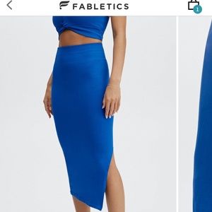 NWT Fabletics blue high waisted ribbed seamless skirt